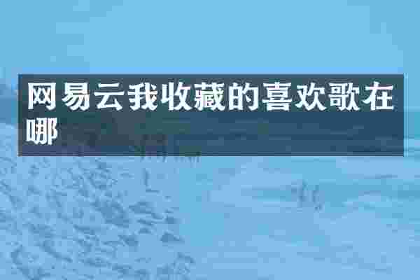 网易云我收藏的喜欢歌在哪
