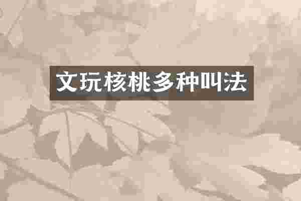 文玩核桃多种叫法