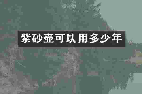 紫砂壶可以用多少年