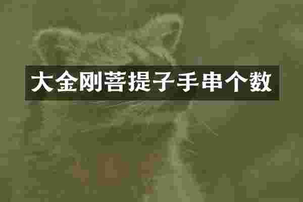 大金刚菩提子手串个数