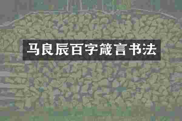 马良辰百字箴言书法