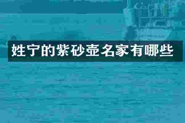姓宁的紫砂壶名家有哪些