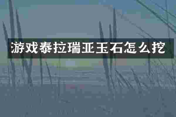 游戏泰拉瑞亚玉石怎么挖