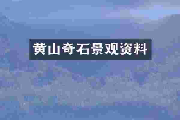 黄山奇石景观资料