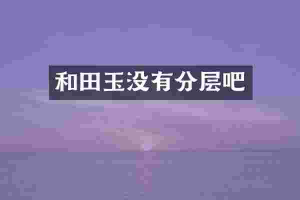 和田玉没有分层吧