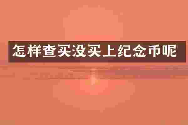 怎样查买没买上纪念币呢