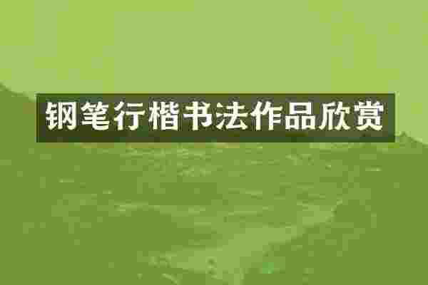 钢笔行楷书法作品欣赏