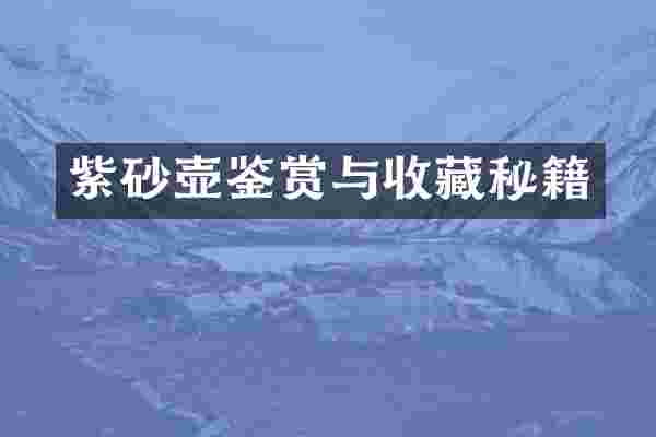 紫砂壶鉴赏与收藏秘籍