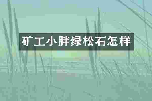 矿工小胖绿松石怎样