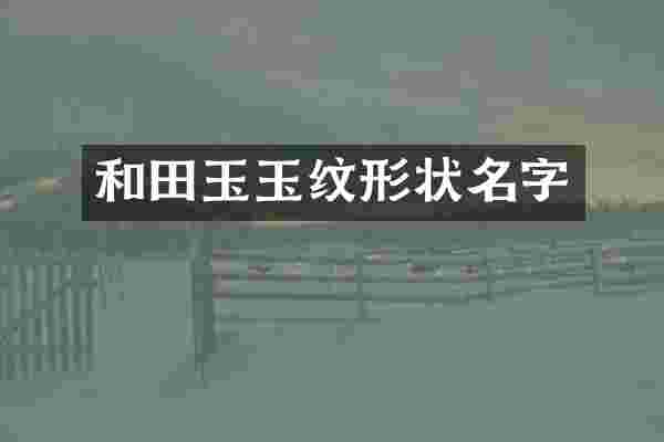 和田玉玉纹形状名字