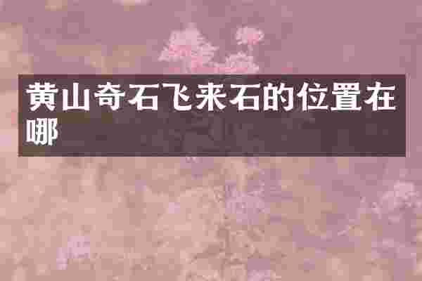黄山奇石飞来石的位置在哪