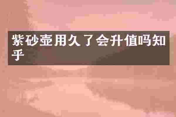 紫砂壶用久了会升值吗知乎