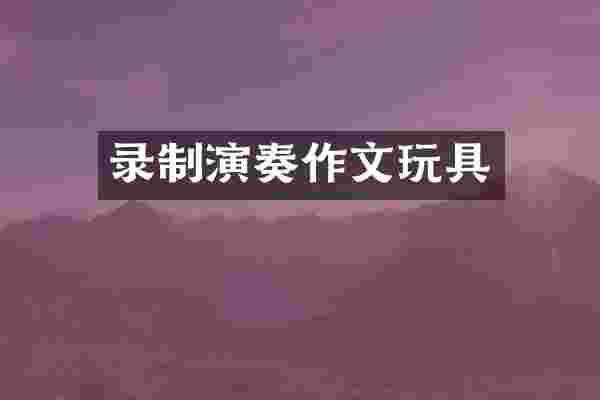 录制演奏作文玩具