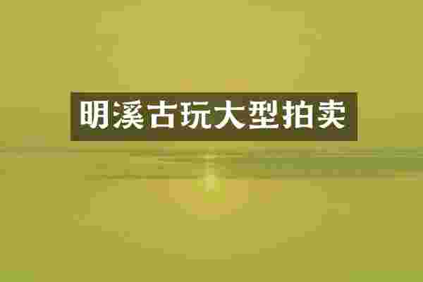 明溪古玩大型拍卖