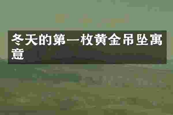 冬天的第一枚黄金吊坠寓意