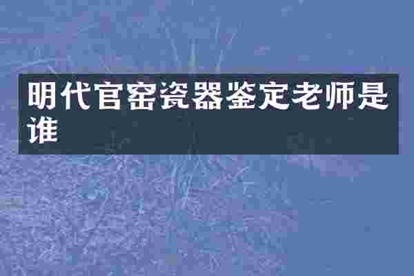 明代官窑瓷器鉴定老师是谁