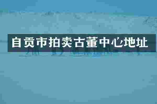 自贡市拍卖古董中心地址