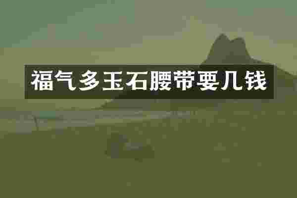 福气多玉石腰带要几钱