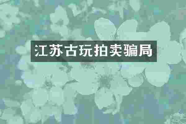 江苏古玩拍卖骗局