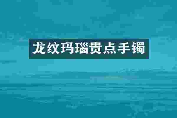 龙纹玛瑙贵点手镯