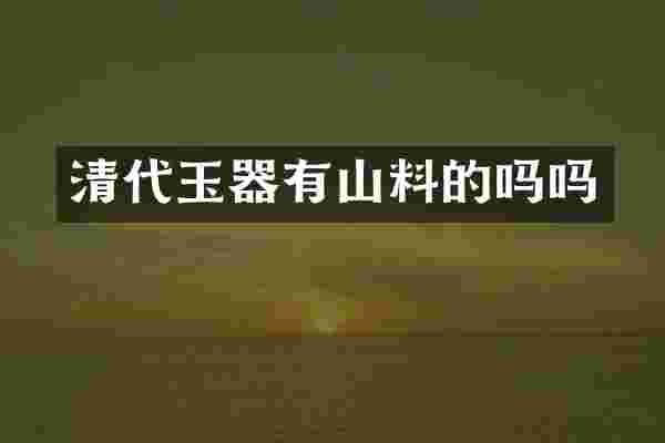 清代玉器有山料的吗吗