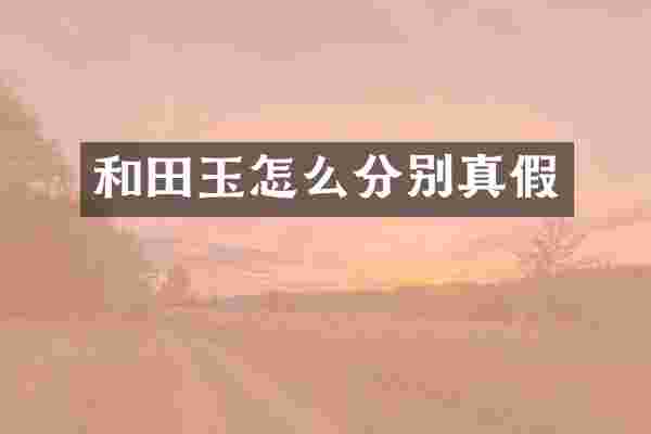 和田玉怎么分别真假