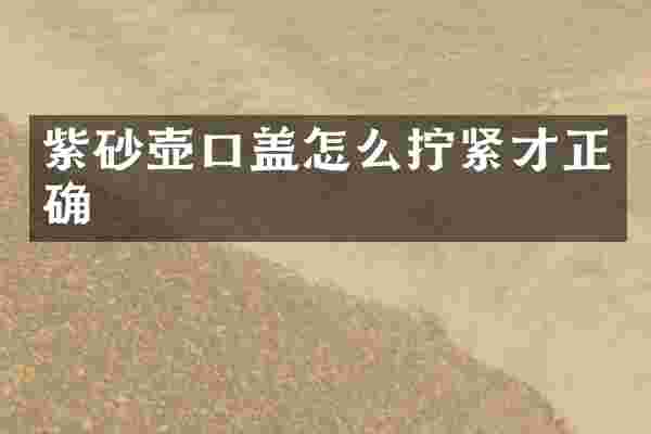 紫砂壶口盖怎么拧紧才正确