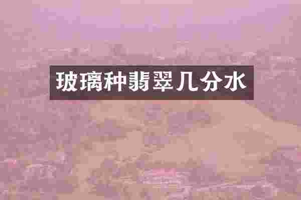 玻璃种翡翠几分水
