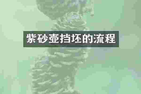 紫砂壶挡坯的流程