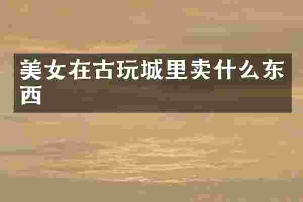 在古玩城里卖什么东西