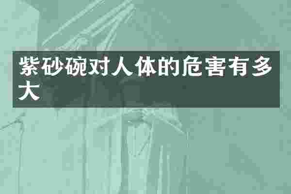 紫砂碗对人体的危害有多大