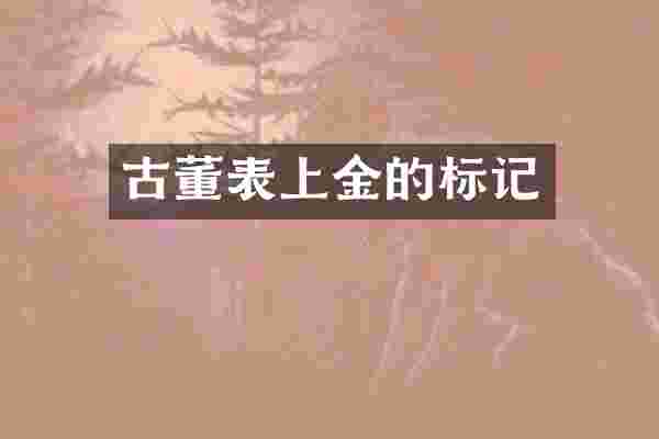 古董表上金的标记