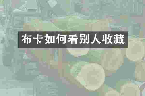 布卡如何看别人收藏