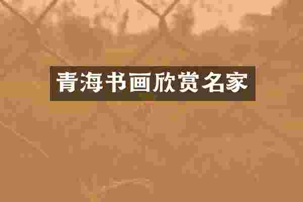 青海书画欣赏名家