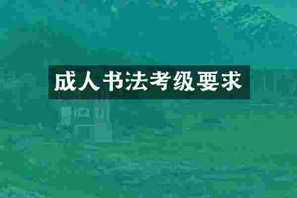 成人书法考级要求