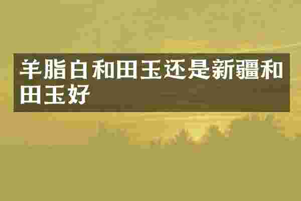羊脂白和田玉还是新疆和田玉好