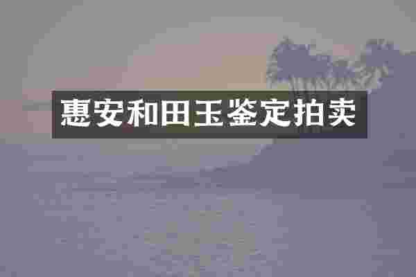 惠安和田玉鉴定拍卖