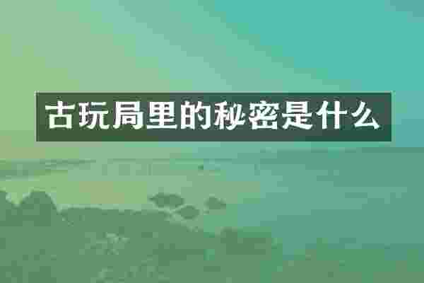 古玩局里的秘密是什么