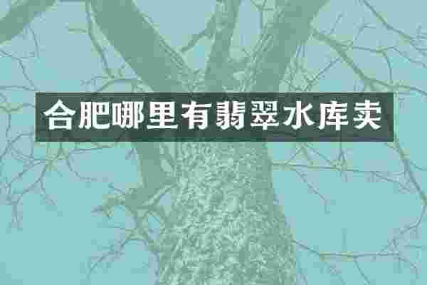 合肥哪里有翡翠水库卖