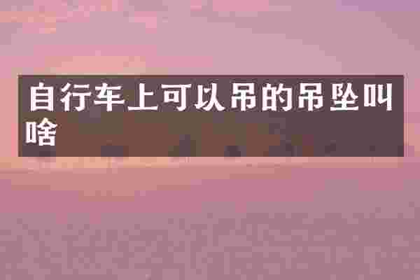 自行车上可以吊的吊坠叫啥