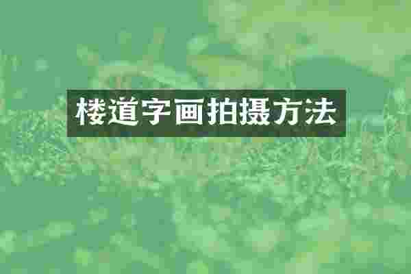 楼道字画拍摄方法