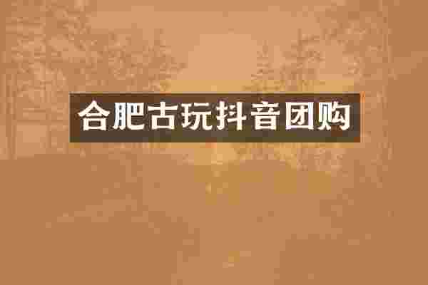 合肥古玩抖音团购