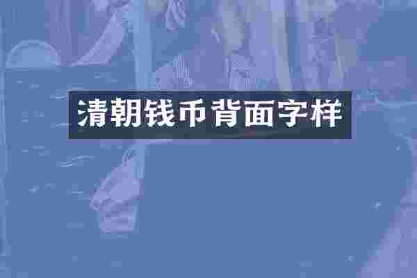 清朝钱币背面字样