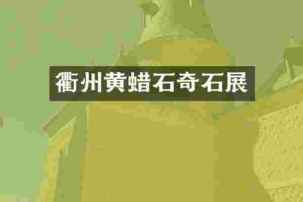 衢州黄蜡石奇石展