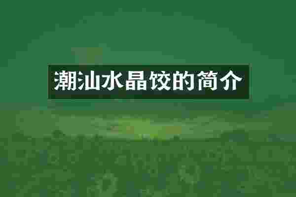潮汕水晶饺的简介