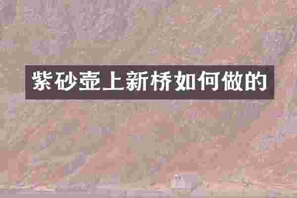 紫砂壶上新桥如何做的