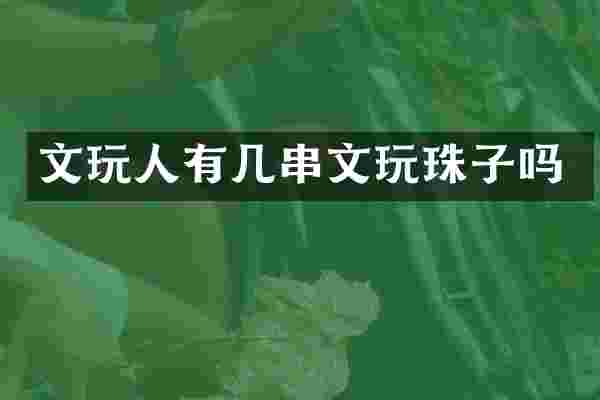 文玩人有几串文玩珠子吗