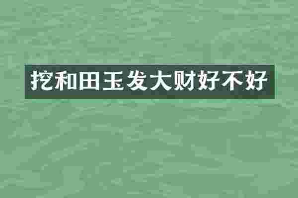 挖和田玉发大财好不好