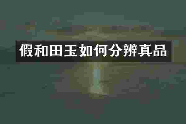 假和田玉如何分辨真品