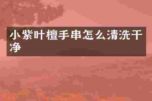 小紫叶檀手串怎么清洗干净